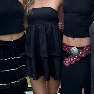 Black Strapless Mini Dress